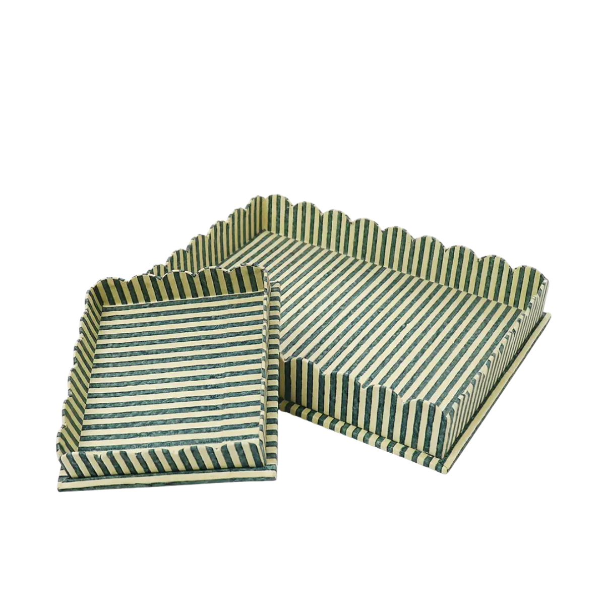 Hayes Striped Trays, Set of 2, Denim