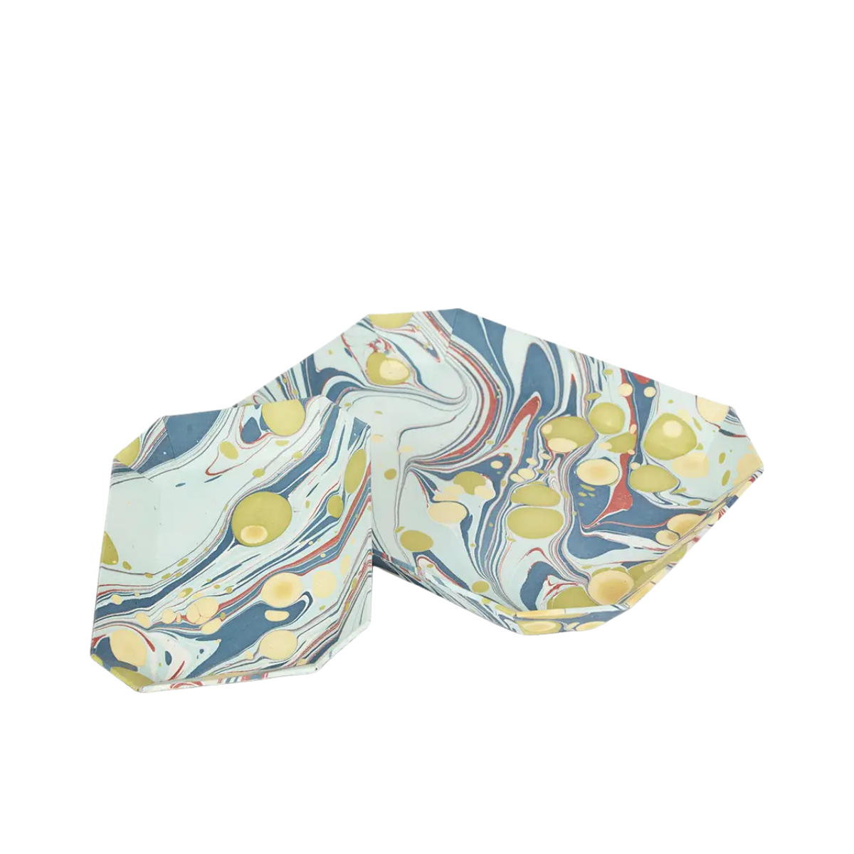 Sasser Octagon Trays, Sea Splatter, Set of 2
