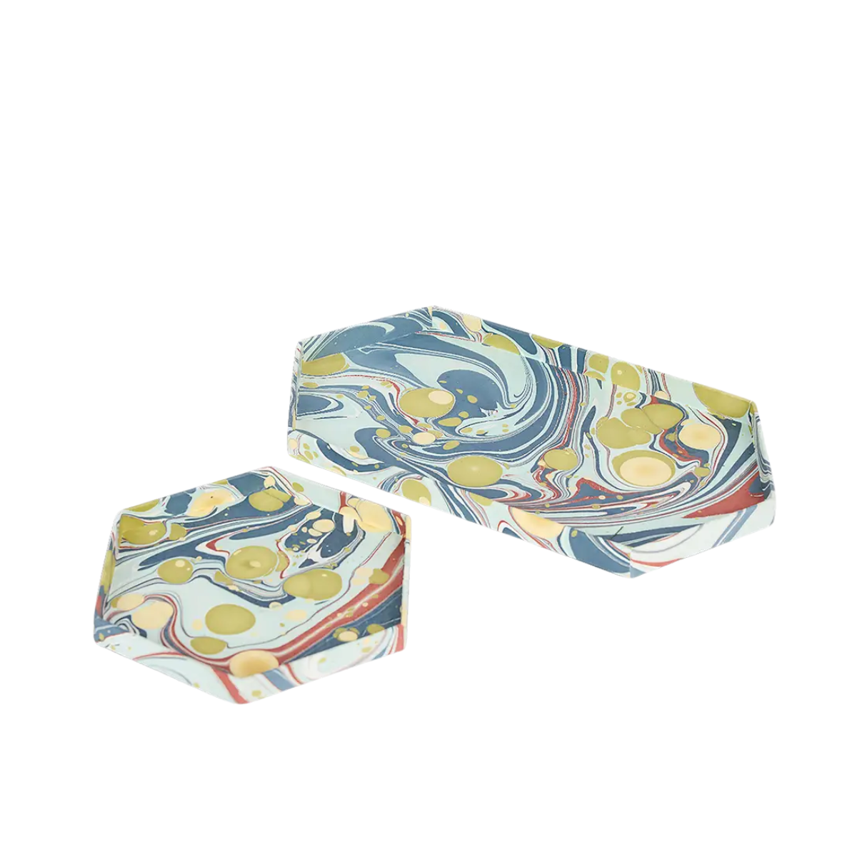 Sasser Hex Trays, Sea Splatter, Set of 2