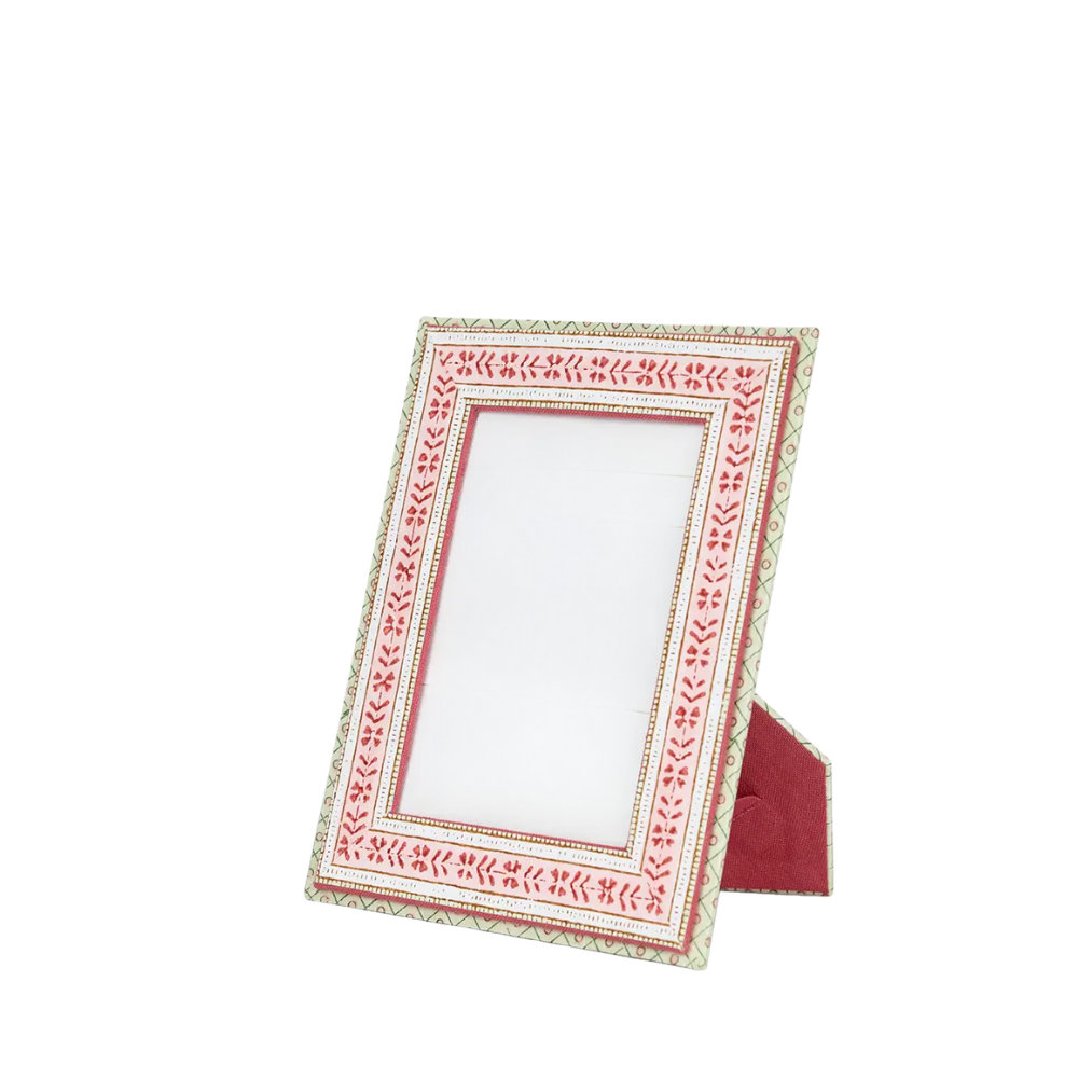 Ava Blocktprint Paper Frame, Rose