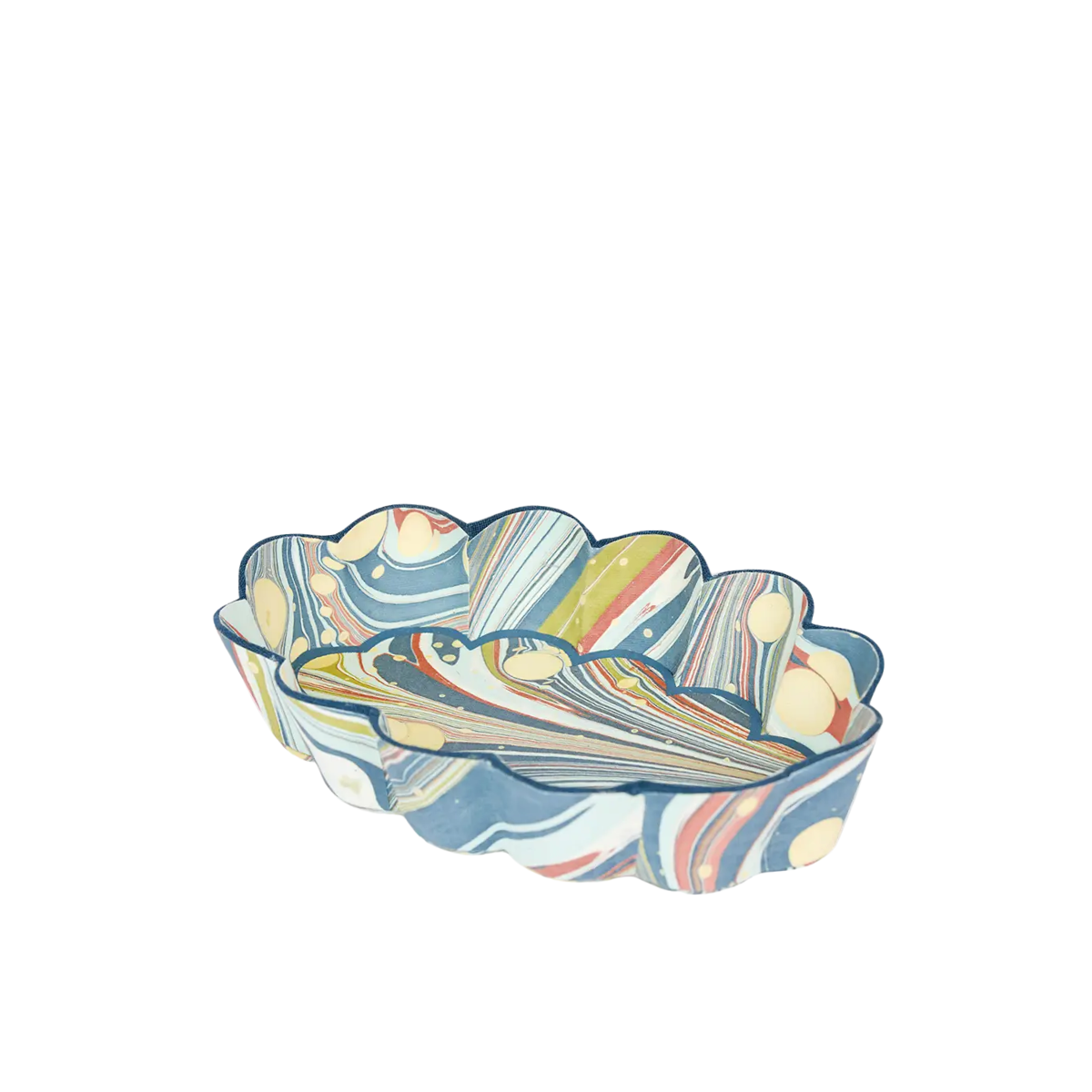Charlie Oval Scallped Tray, Ocean Splatter