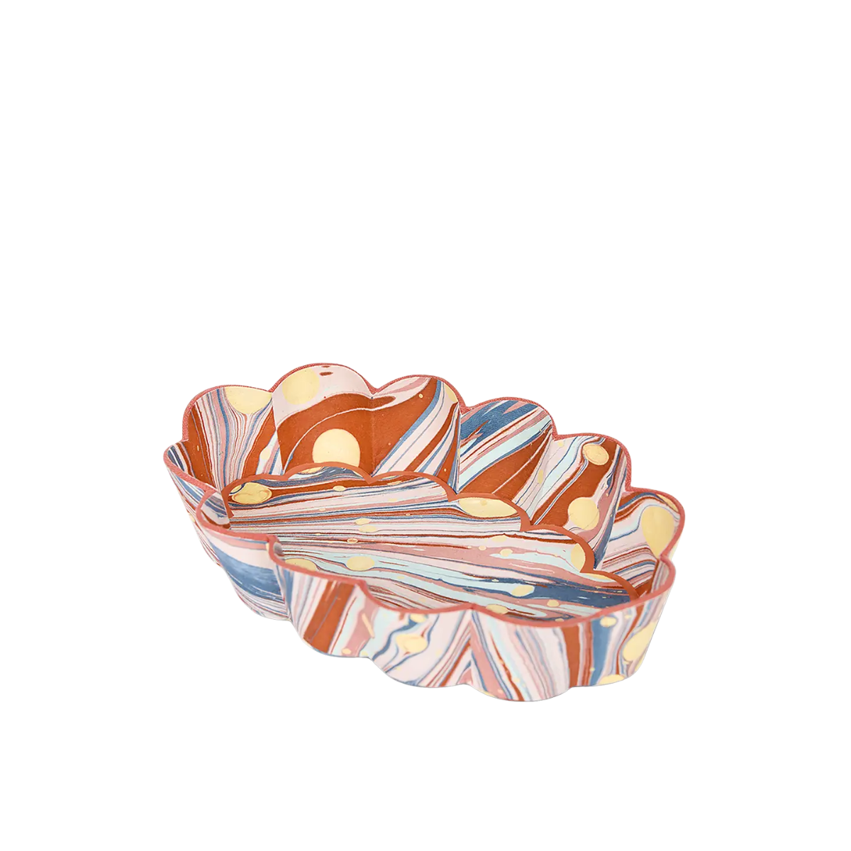 Charlie Oval Scallped Tray, Twilight Splatter