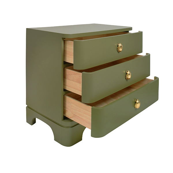 Worlds Away Fortune Side Table, Olive
