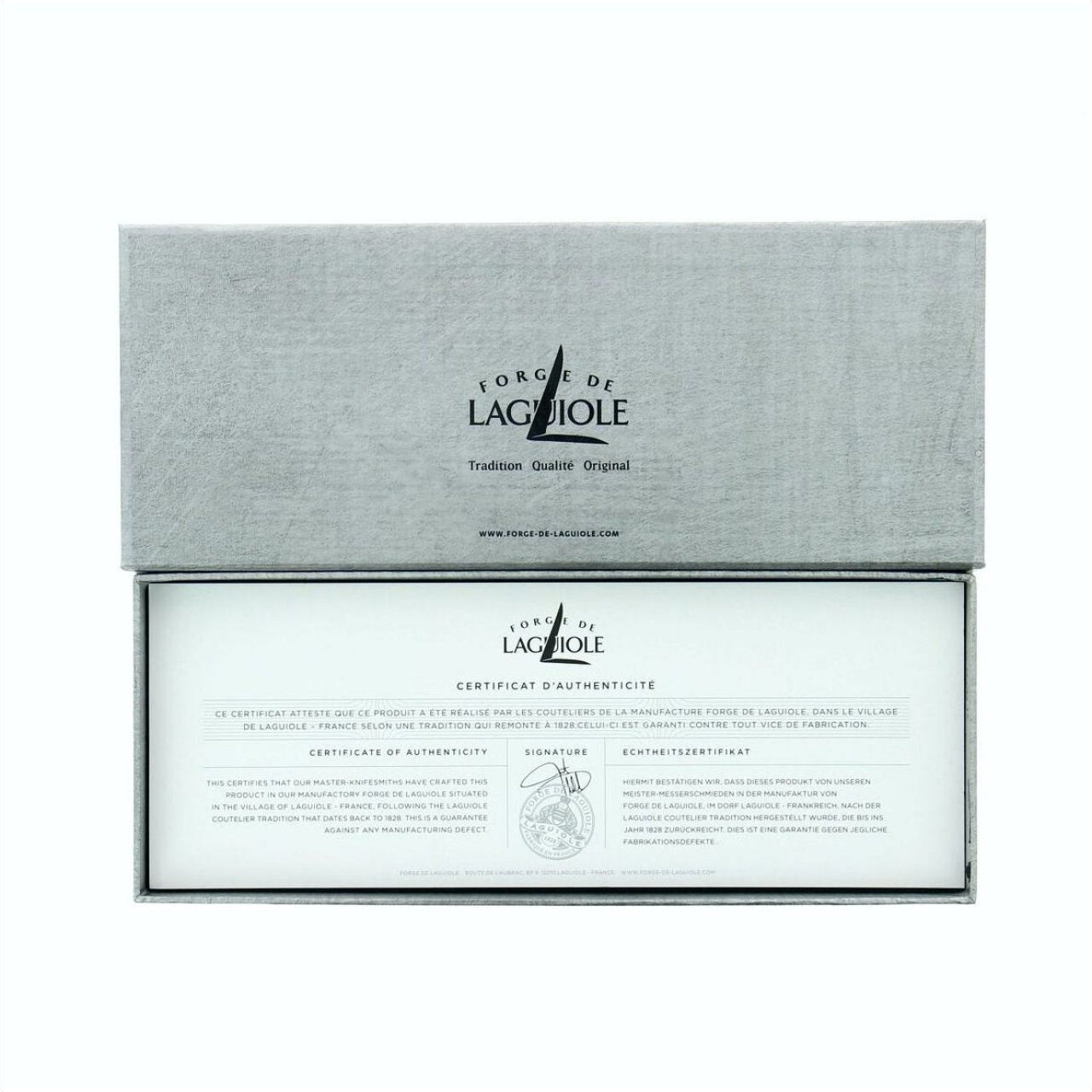 Forge de  Laguiole 2 Piece Steak Knife Set Thuya Burl Satin Finish