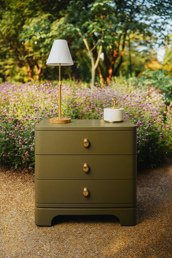 Worlds Away Fortune Side Table, Olive