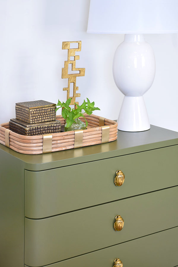 Worlds Away Fortune Side Table, Olive
