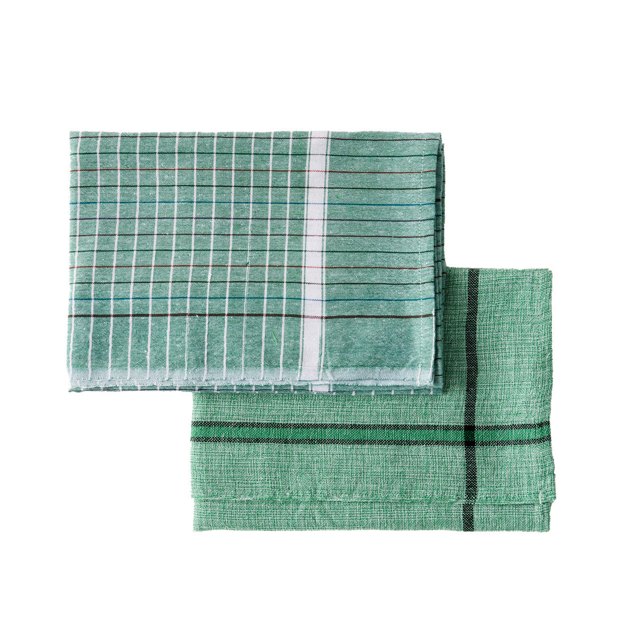 Ipris Crosshatch Towels, Green, Set of 2