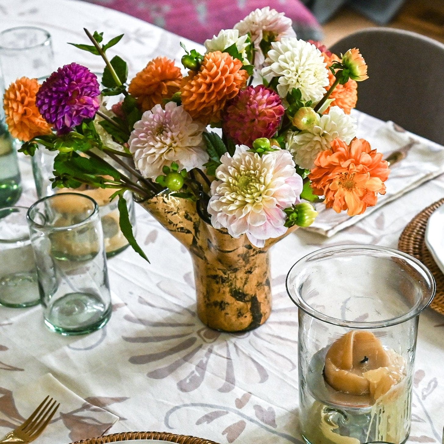 Lettuce Leaf Vase, Gold Leaf