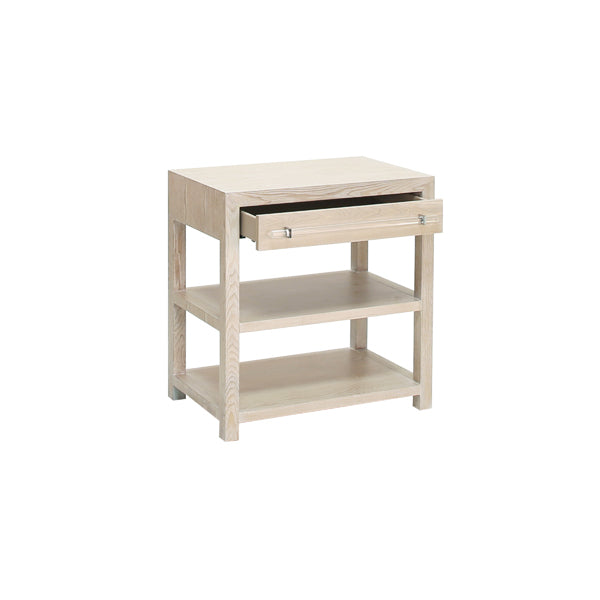 Worlds Away Garbo Side Table, Cerused Oak