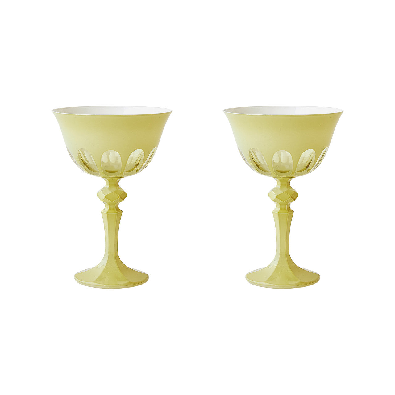 Rialto Glass Coupe, Creme, Set of 2