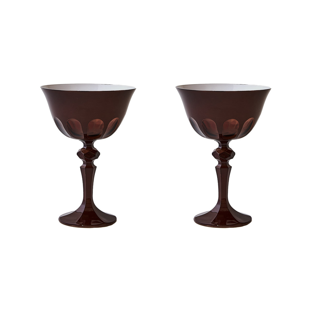 Rialto Glass Coupe, Oxblood,  Set of 2