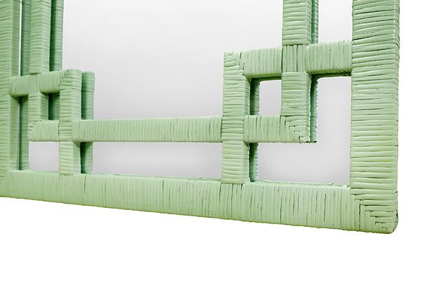 Worlds Away Geneva Mirror, Sage Green