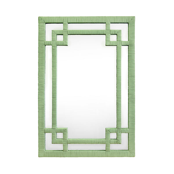 Worlds Away Geneva Mirror, Sage Green