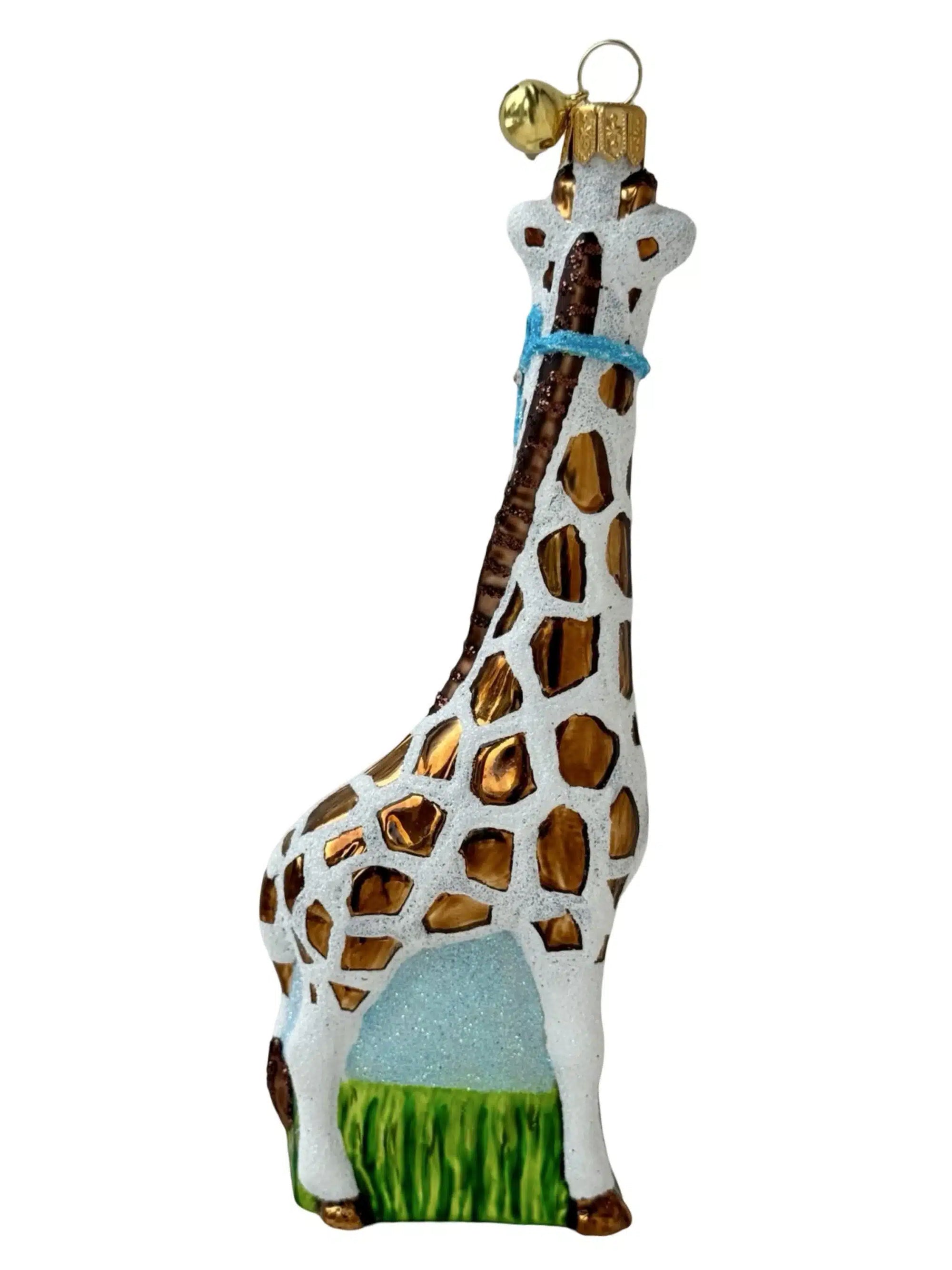 Jingle Nog Georgie Giraffee Polishg Glass Ornament