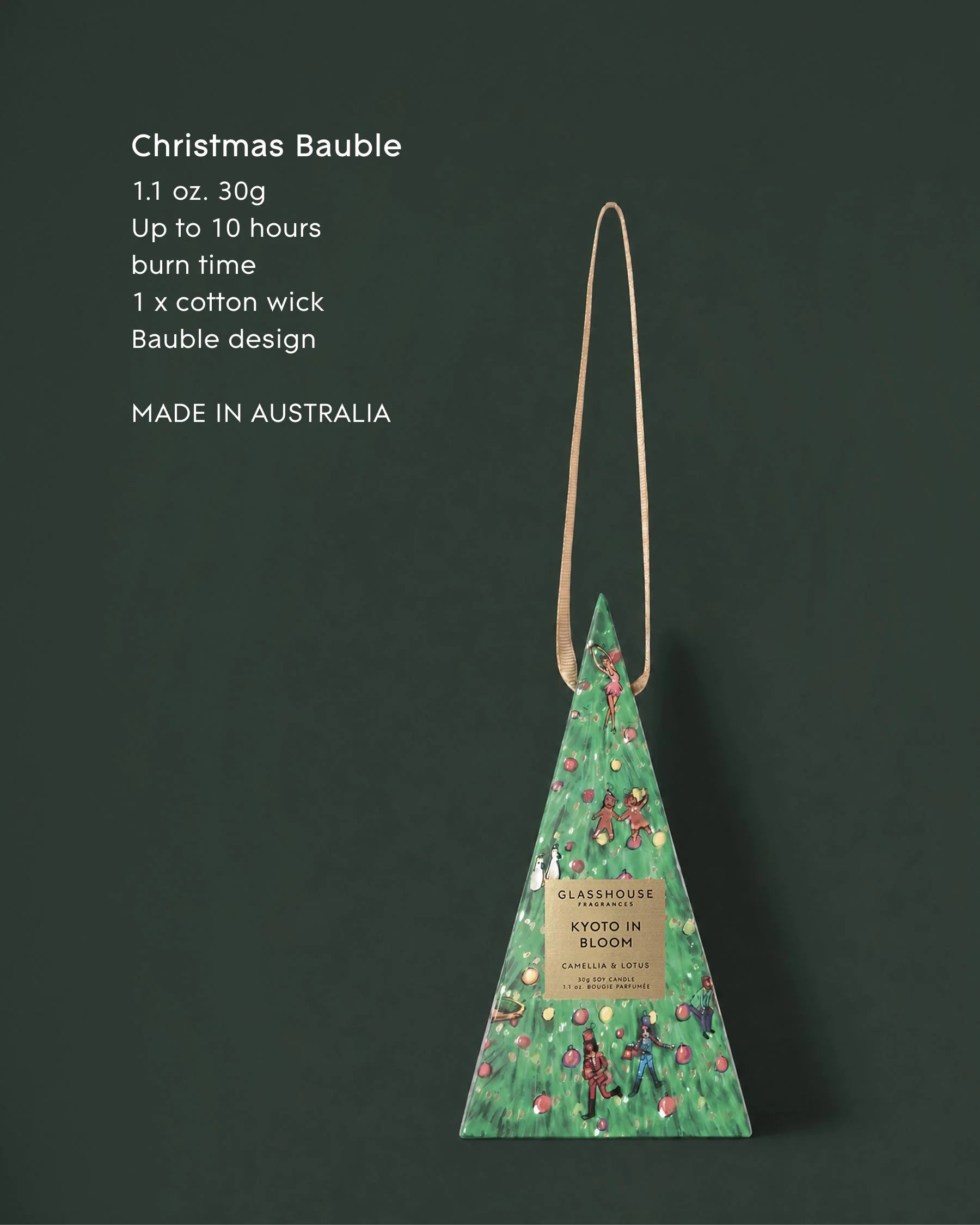 Glasshouse Christmas Bauble Candle - Kyoto In Bloom