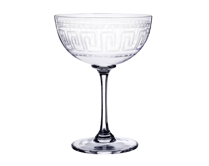 Greek Key Champagne Coupe, Set of 2