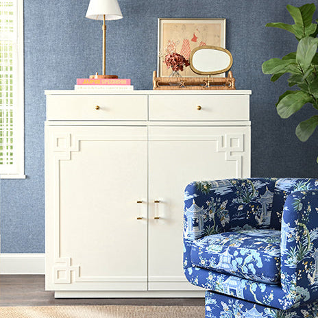 Worlds Away Glenn 2-Door Cabinet, White