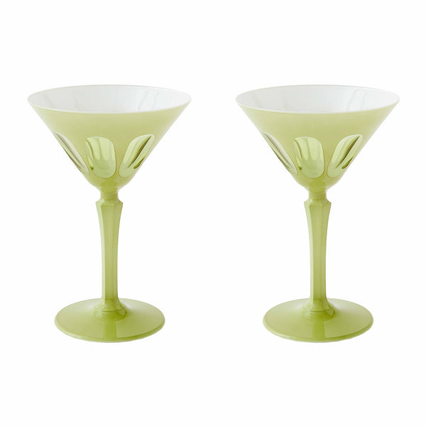 Rialto Martini Glass, Pale Sage, Set of 2