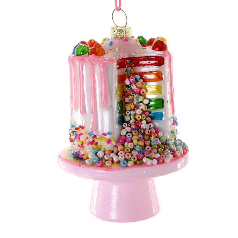 Confetti Cake Glass Ornament