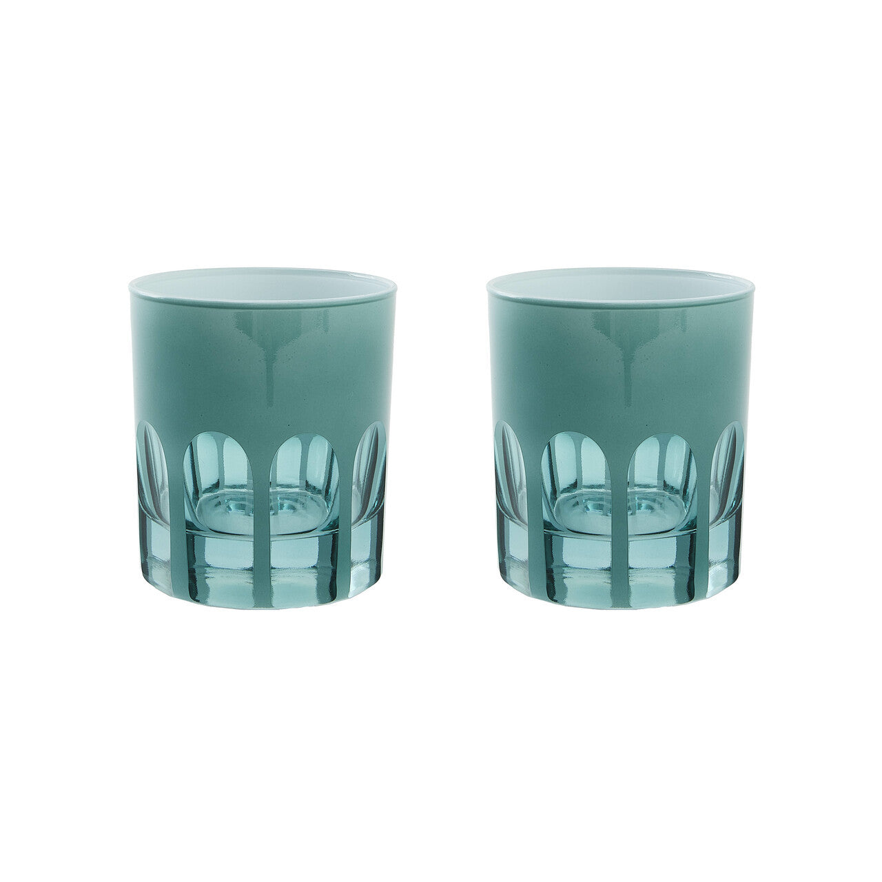 Rialto Double Old Fashioned, Teal, Set of 2