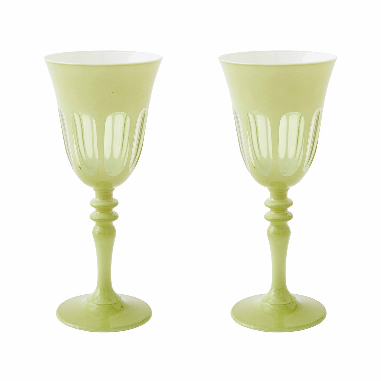 Rialto Wine Glass, Pale Sage, Set of 2