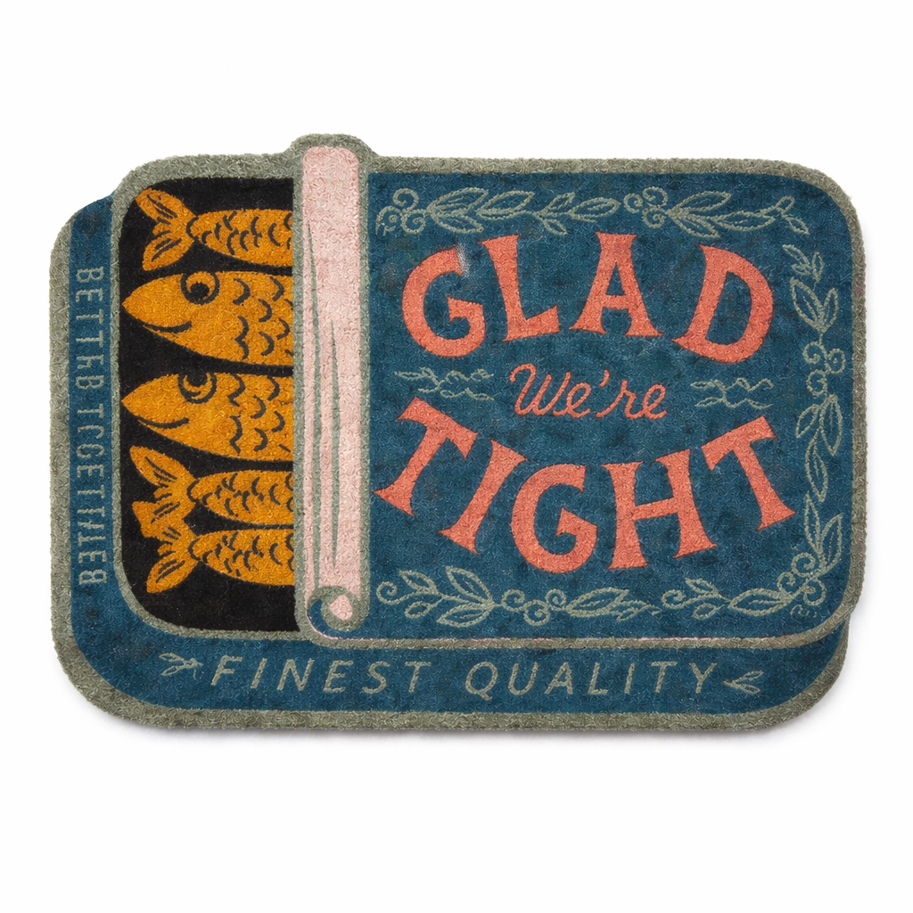 Rifle Paper Co. Glad We're Tight Coir Doormat, Blue