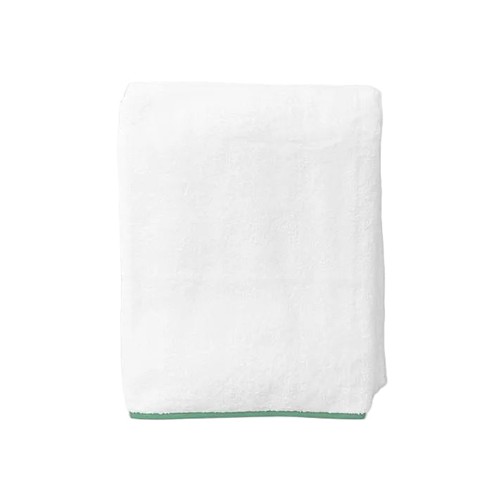 Weezie Signature Bath Towel, Green on White