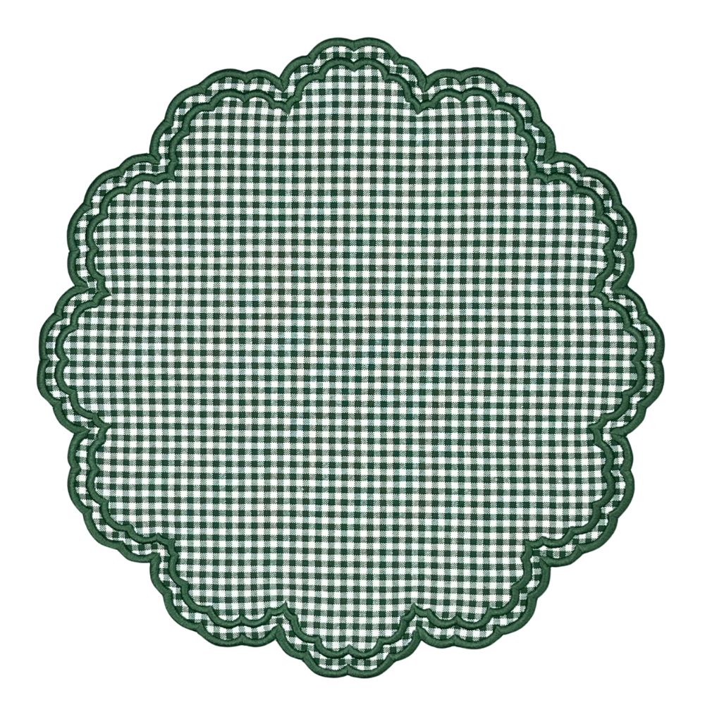 Bettina Placemats, Dark Green Gingham, Set of 4