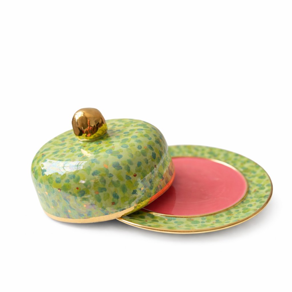 Mary Rose Young Butter Dish, Green