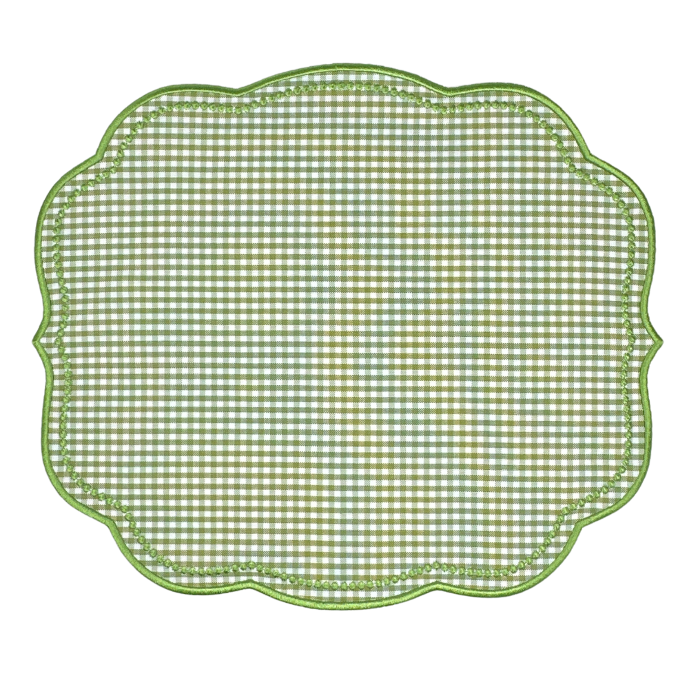 Charlotte Green Gingham Placemats, Set of 4