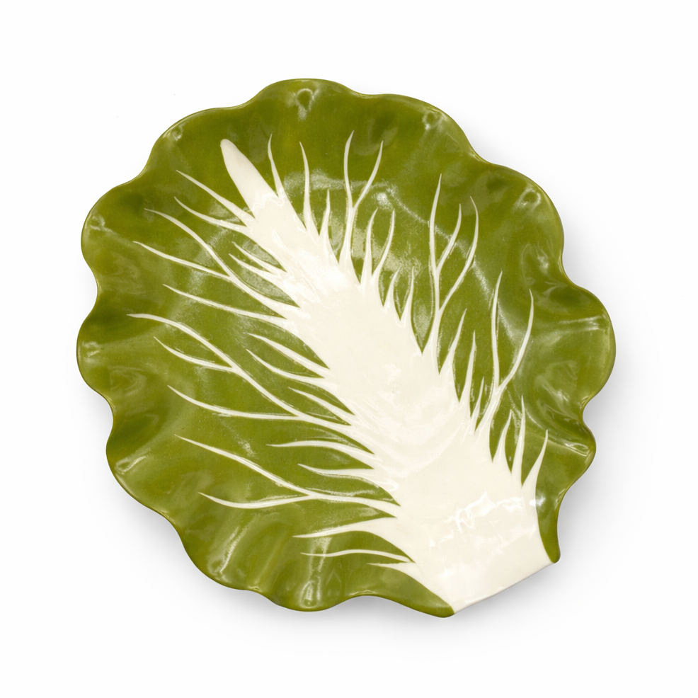 Minnie-Mae Handmade Large Cabbage Dish, Light Green