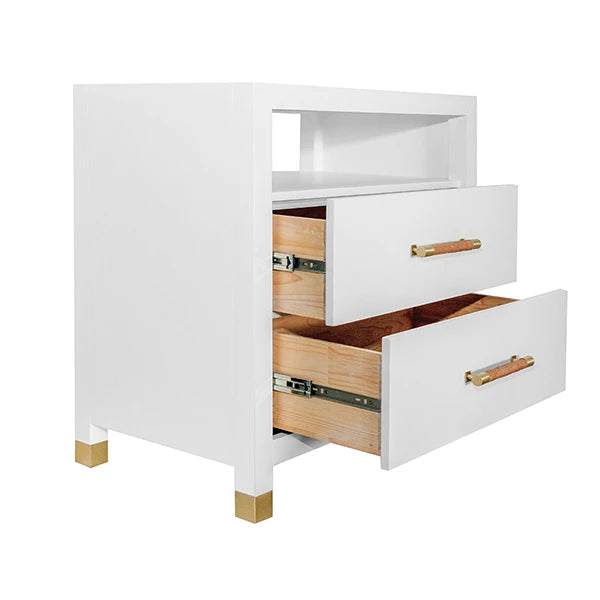 Worlds Away Hancock Side Table, White