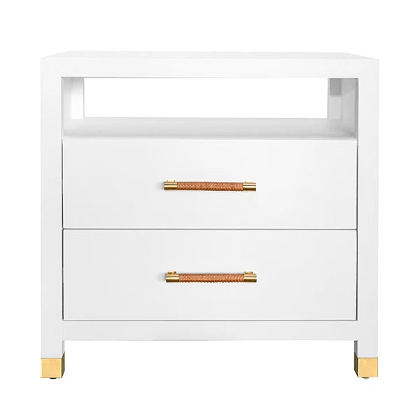 Worlds Away Hancock Side Table, White