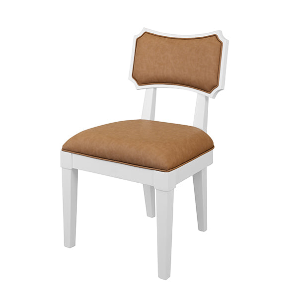 Worlds Away Hayden Dining Chair, Camel Faux Leather