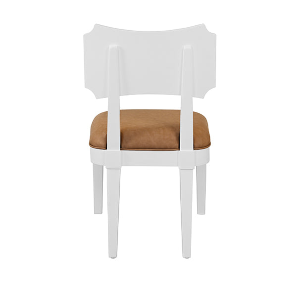 Worlds Away Hayden Dining Chair, Camel Faux Leather