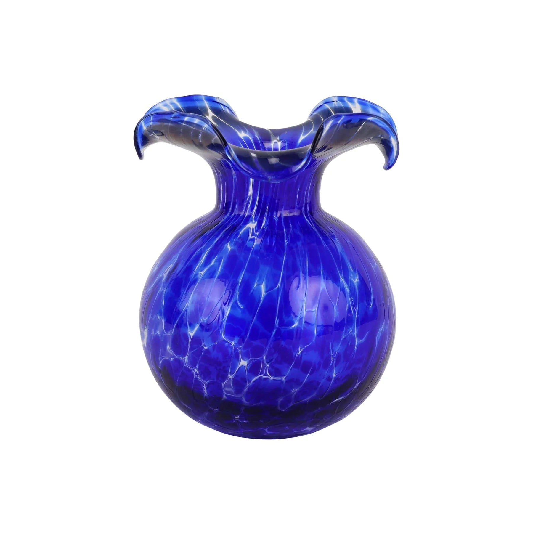 Vietri Hibiscus Glass Cobalt Tortoise Bud Vase