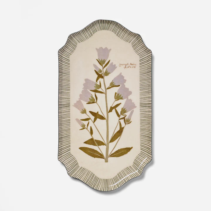 Campanula Bellflower Enamel Shaped Edge Valet Tray