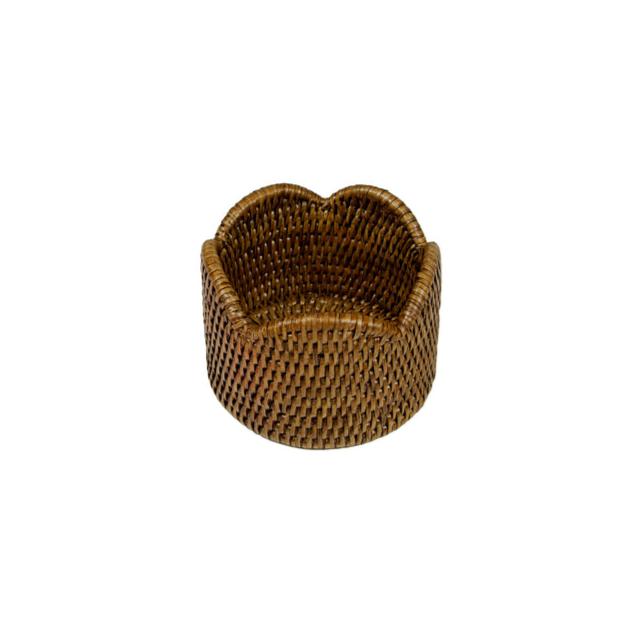 Caspari Rattan Scalloped Wine Coaster