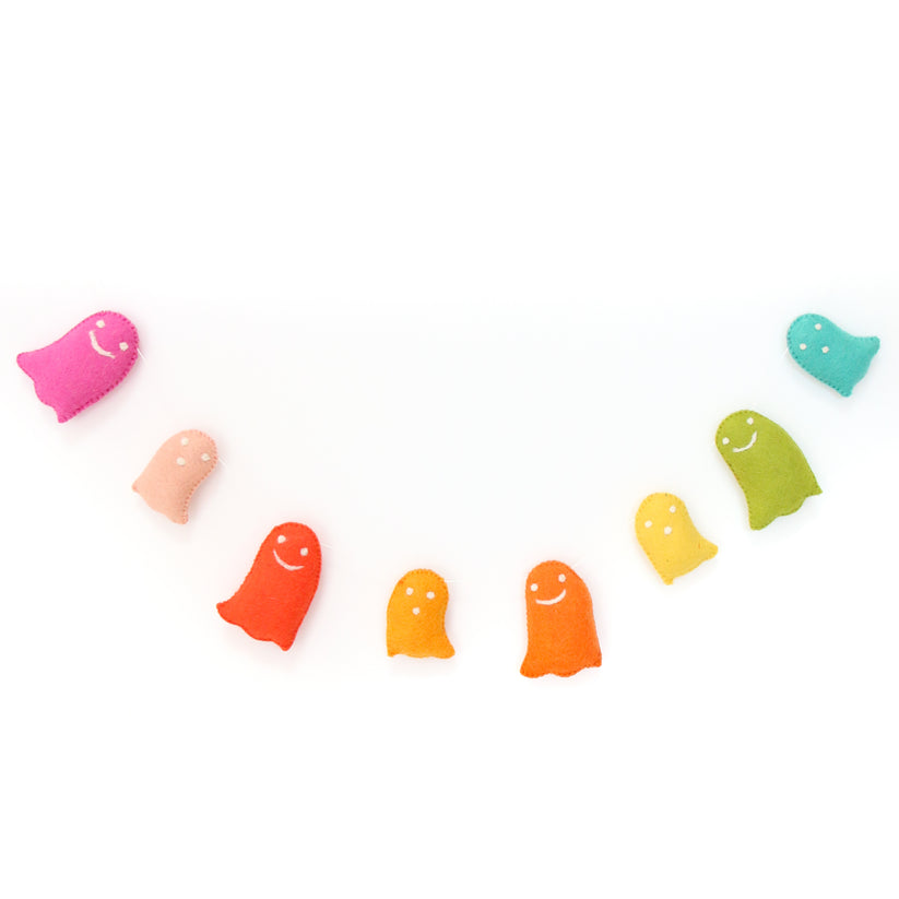 Poppy Rainbow Ghost Felt Garland