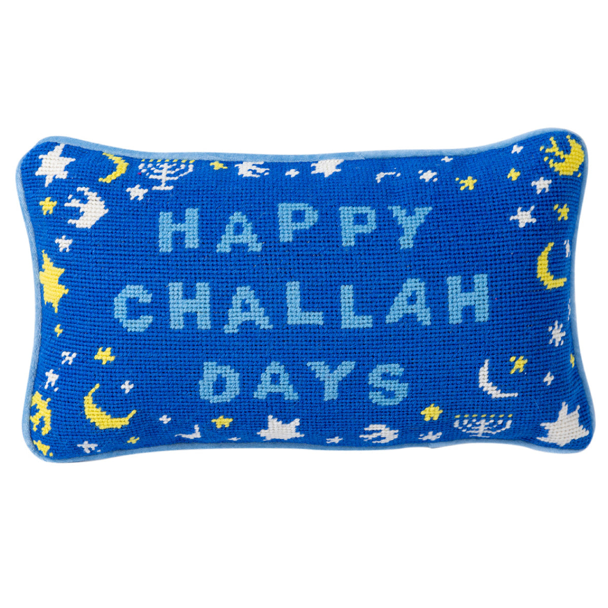 Happy Challah Days Needlepoint Pillow