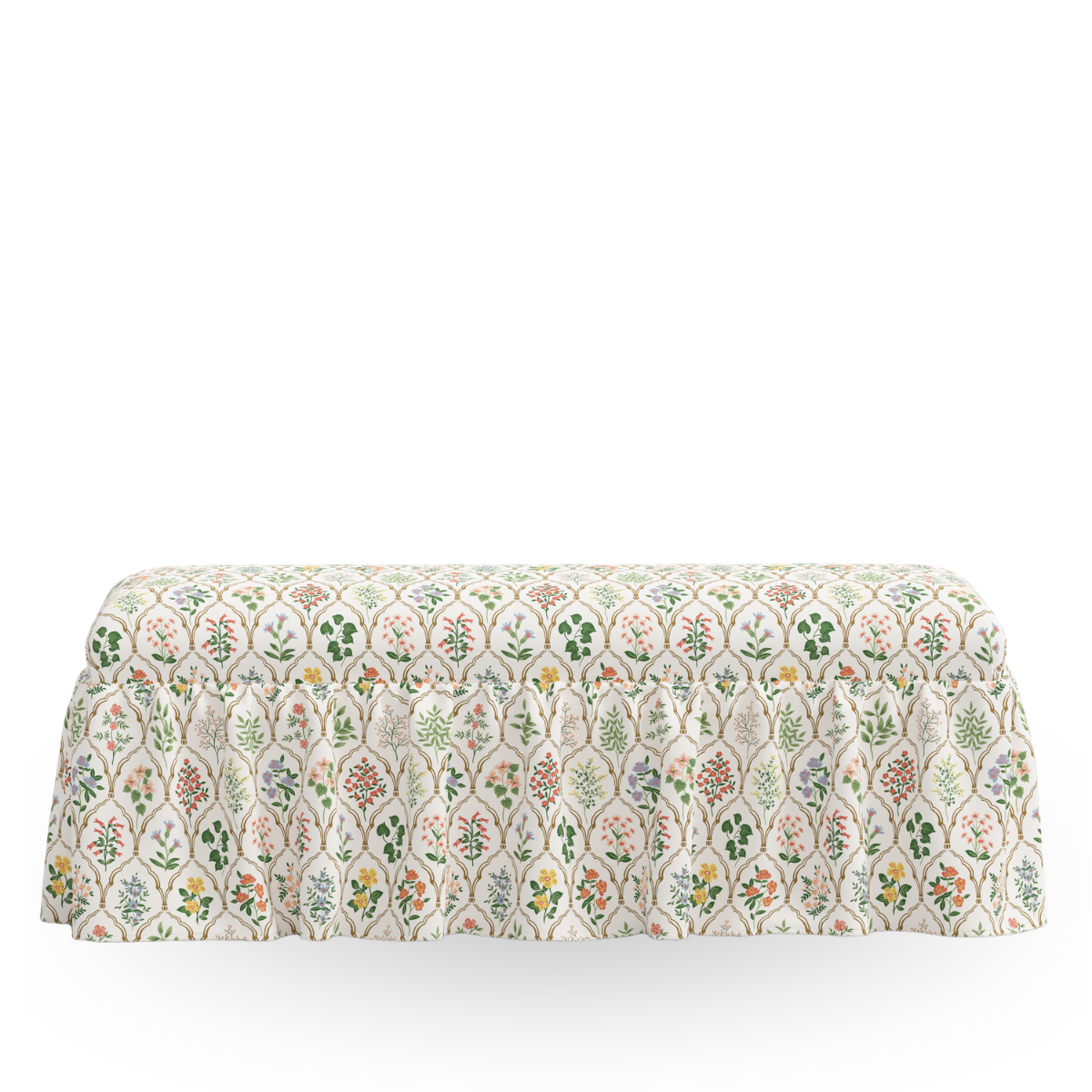 Helen Ruffled Dining Bench, Hawthorne Multi