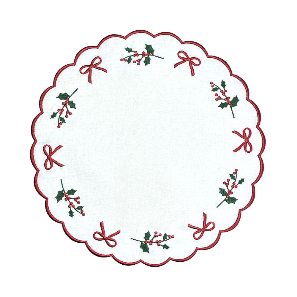 Holly & Bows Placemat, Set of 4