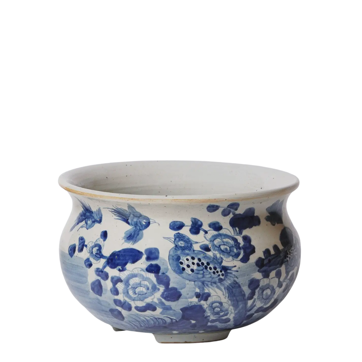 Jeri Rustic Bird & Flower Cachepot