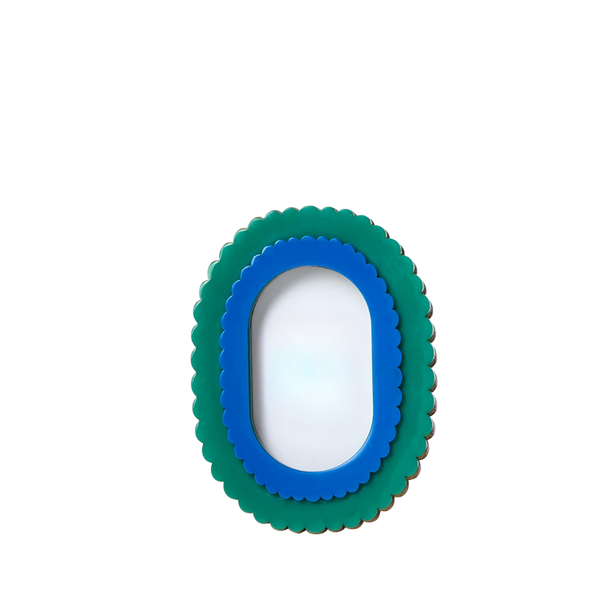 Becca Small Scalloped Frame, Green & Blue