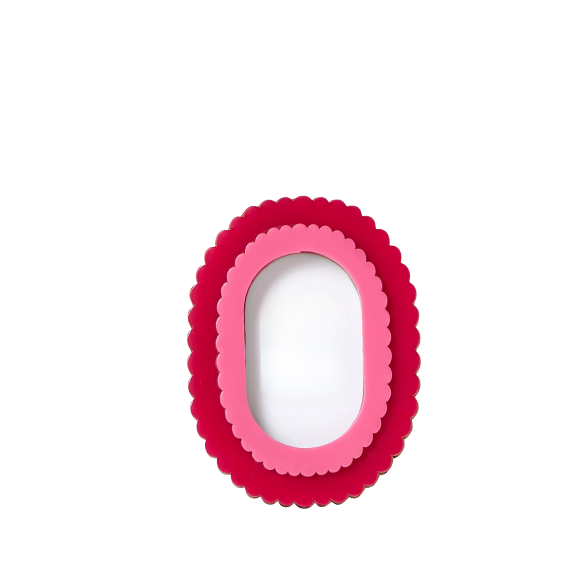 Becca Small Scalloped Frame, Red & Pink