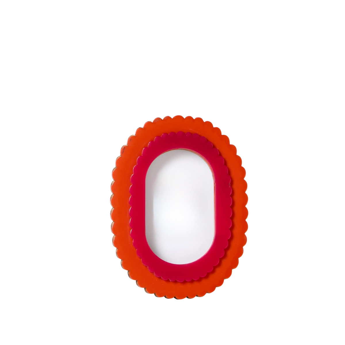 Becca Small Scalloped Frame, Orange & Red