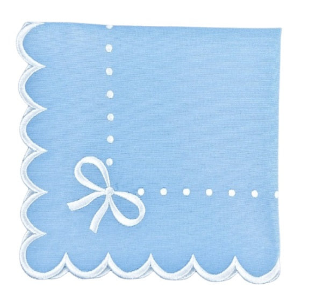 Juliet Blue Bows Napkins, Set of 4