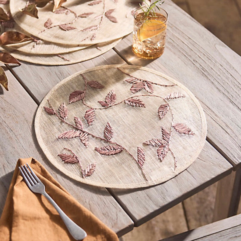 Straw Leaf Brown Placemats, Set of 4