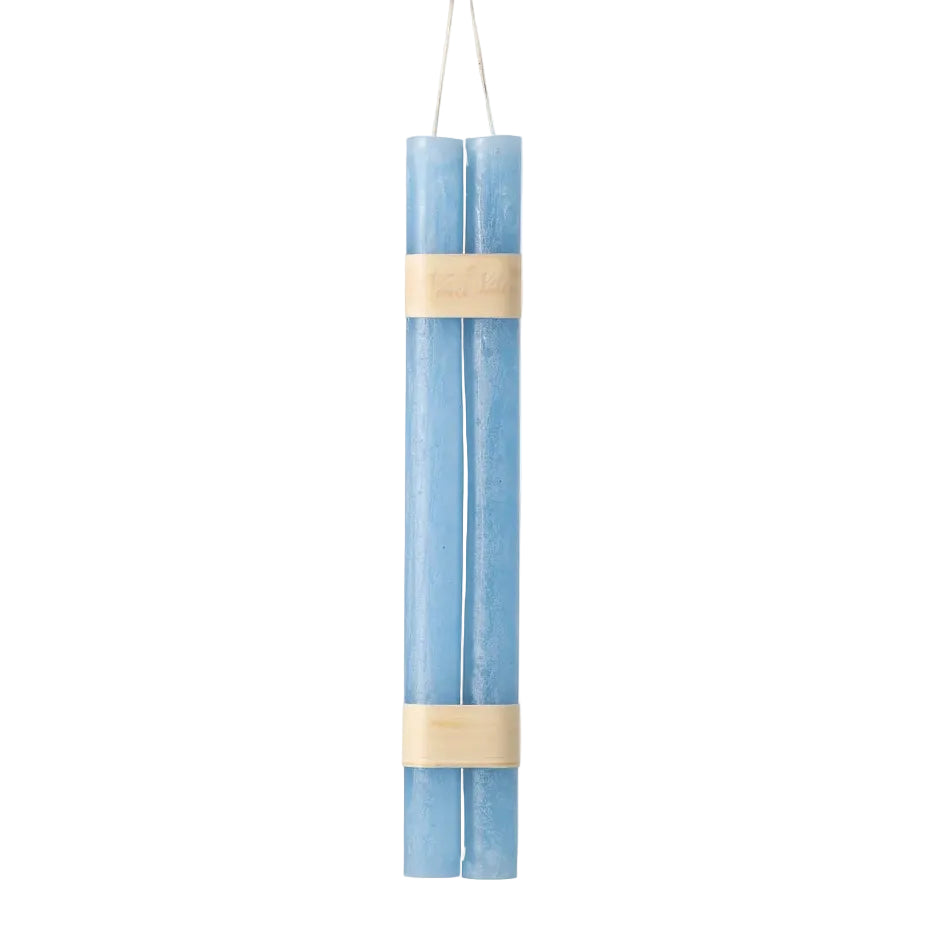 Timber Taper Candles, Set of 2, Crystal Blue