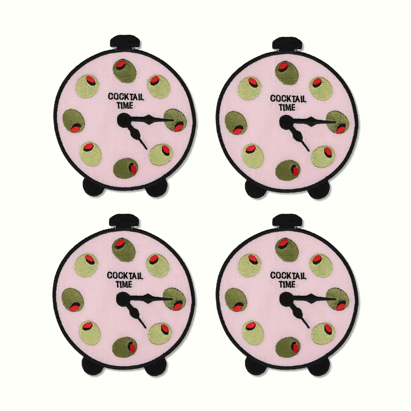 Cocktail Time Linen Cocktail Napkins, Set of 4